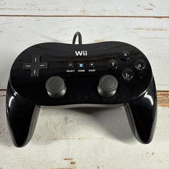 Nintendo Wii Classic Controller Pro – Black, OEM, Tested, Works, RVL-005 - Picture 1 of 5
